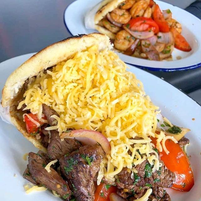 Arepa Asada al Grill with Camarones - Picture of Bocas Grill