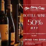 写真（50% off all bottle wine on Tuesday and Wednesdays!）