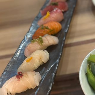 Tuna, sea urchin, salmon, golden eye snapper and eel from Sushi Ota San  Diego : r/sushi